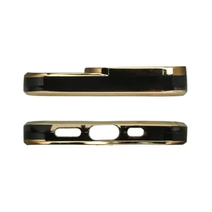 Fashion Case etui do Samsung Galaxy A12 5G żelowy pokrowiec ze złotą ramką czarny - Etui i futerały do telefonów - miniaturka - grafika 2