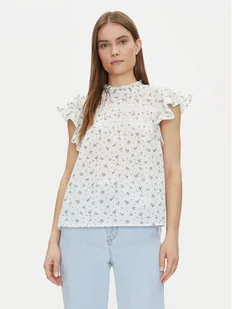 Vero Moda Bluzka Trine 10301205 Biały Standard Fit - Bluzki damskie - miniaturka - grafika 1