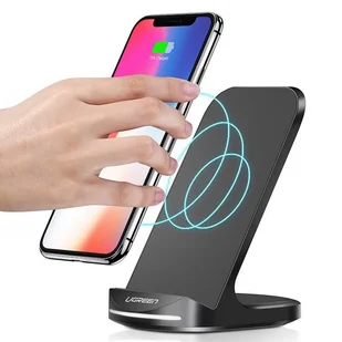 Ugreen bezprzewodowa ładowarka Qi 10 W podstawka stojak na telefon + kabel USB - USB Typ C czarny (60228 ED025) - Kable USB - miniaturka - grafika 1
