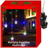 Dekoracje sali - Kurtyna świetlna z lampkami LED Sople gwiazdki - multikolor - 780 cm - 1 kpl. - miniaturka - grafika 1