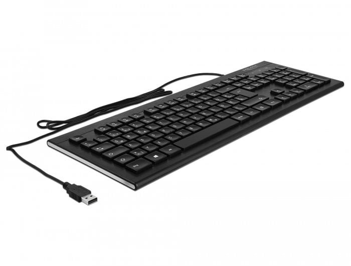 Delock USB Tastatur przewodowa 1,5 m czarny Water-Drop 12672