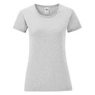 Koszulki i topy damskie - Koszulka damska ICONIC z odrywaną metką Fruit of the Loom - Heather Grey S - miniaturka - grafika 1