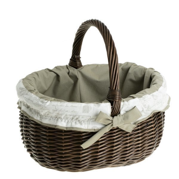 Wiklinowy Kosz na Zakupy z Obszyciem 42x34 H23/36 cm-uniwersalny