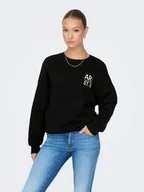 Bluzy damskie - ONLY Bluza 15275525 Czarny Box Fit - miniaturka - grafika 1
