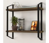 Półki do salonu - Półka ścienna ARNO 47x45 cm brąz/czarny - miniaturka - grafika 1