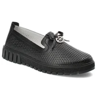 Półbuty damskie - Czarne Półbuty Filippo Eleganckie Wsuwane Obuwie Damskie - miniaturka - grafika 1