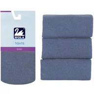 Rajstopy - Rajstopy Dziecięce Bawełniane Rajtuzy Elastyczne Klasyczne WOLA Niebieskie Niebieski 62-74 - miniaturka - grafika 1