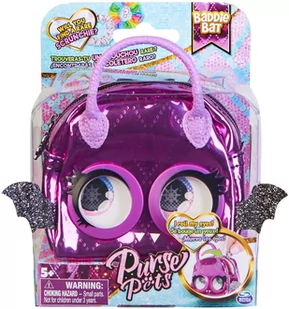 Purse Pets, Interaktywna torebka z oczami Micro nietoperz Baddie Bat - Zabawki interaktywne dla dzieci - miniaturka - grafika 1