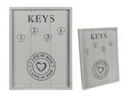 Szafki na klucze - Wieszak na Klucze - Drewniana Ramka Skrzynka Biały - miniaturka - grafika 1