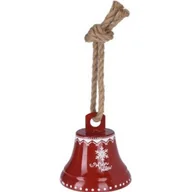 Bombki - CHRISTMAS DECORATION, DEKORACYJNY DZWONEK NA LINIE JUTOWEJ 12x13CM PŁATEK ŚNIEGU - miniaturka - grafika 1