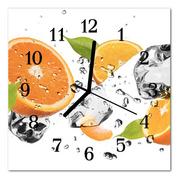 Zegary - Zegar szklany ścienny Cichy Pomarańcze Owoc - miniaturka - grafika 1