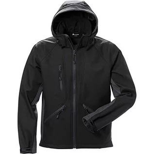 Kurtki męskie - ACODE Męska kurtka z kapturem Windwear Soft Shell, kolor czarny, rozmiar 46 (S) - grafika 1