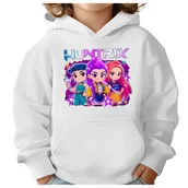 Bluzy dla dziewczynek - BLUZA DZIECIĘCA K-POPOWE ŁOWCZYNIE DEMONÓW HUNTRIX 122-128 Z KAPTUREM - miniaturka - grafika 1