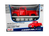 Samochody i pojazdy dla dzieci - MAISTO 1948 FORD F-1 PICKUP CZERWONY 1:25 DO SKŁADANIA 39935 - miniaturka - grafika 1