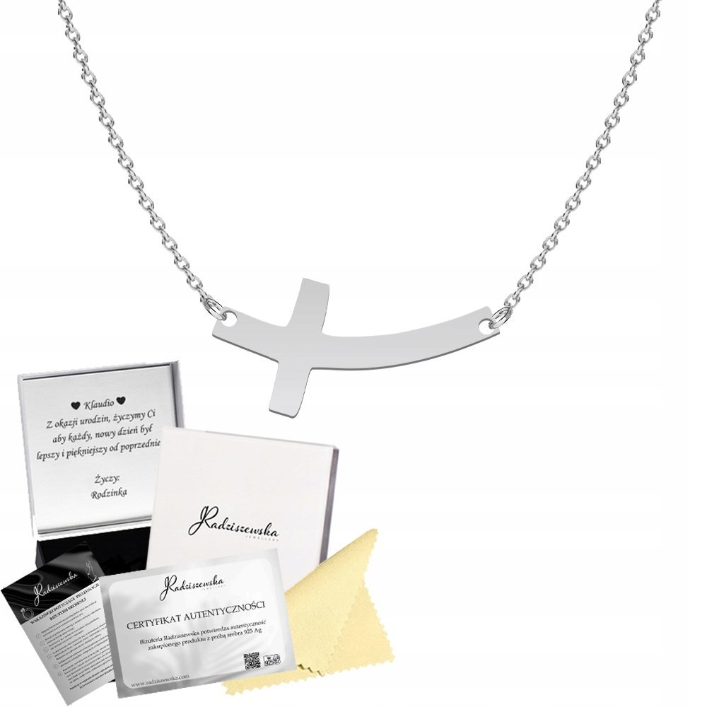 Naszyjnik Celebrytka Krzyżyk Krzyż Srebro 925 Prezent Biżuteria ŻYCZENIA