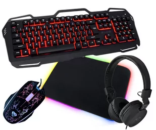 Zestaw Blow klawiatura z podświetleniem LED RED COLD STEEL + mysz + podkładka + słuchawki - Zestawy myszka + klawiatura - miniaturka - grafika 1