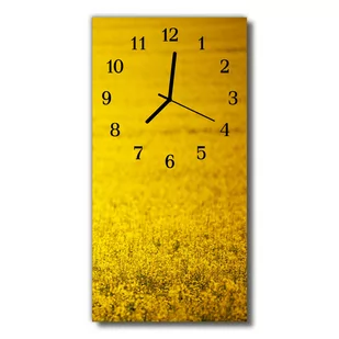 Zegar szklany pionowy Kwiaty Rzepak pole żółty - Zegary - miniaturka - grafika 1