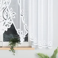 Firany - Pola firanka żakardowa gotowa, szerokość 400 x wysokość 160cm, kolor 001 biały - miniaturka - grafika 1