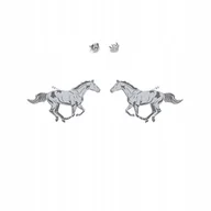 Kolczyki - Kolczyki Srebro Koń Pełnej Krwi Angielskiej 925 Prezent Biżuteria DEDYKACJA - miniaturka - grafika 1