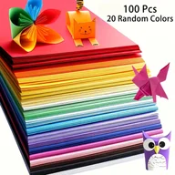 Rękodzieło - TEMU 200/100 Sztuk Premium Kolorowe Craft - , Kwadratowe Arkusze Do Origami, Cięcie Papieru I Projekty Szkolne, 20 Kolorów, Artykuły Papierowe Craft, - miniaturka - grafika 1