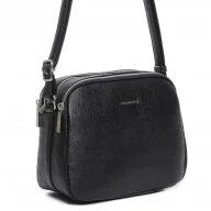 Torebki damskie - Damska Torebka Listonoszka LUIGISANTO Czarna Trzykomorowa z Paskiem - miniaturka - grafika 1