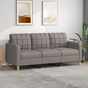 Sofy i kanapy - vidaXL Sofa 3-osobowa, kolor taupe, 180 cm, tapicerowana tkaniną - miniaturka - grafika 1