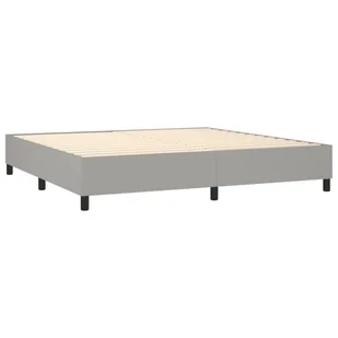 Lumarko Łóżko kontynentalne z materacem, jasnoszare, tkanina 200x200 cm - Łóżka - miniaturka - grafika 5
