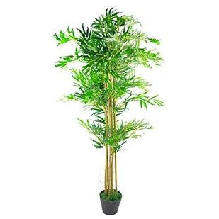 Leaf Design UK Sztuczne rośliny bambusowe/drzewa, naturalny brąz, 150 cm - Sztuczne kwiaty - miniaturka - grafika 1