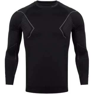 Bielizna sportowa męska - Bluza termoaktywna trekkingowa męska Alpinus Active Base Layer czarno-szara - grafika 1