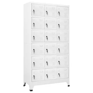 vidaXL Szafka z 18 zamykanymi przegrodami, metalowa, 90 x 40 x 180 cm - Komody - miniaturka - grafika 8