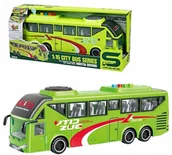 Samochody i pojazdy dla dzieci - Autobus Miejski Trolejbus z Napędem Otwierane Drzwi Dźwięk Światła Zielony - miniaturka - grafika 1