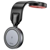Uchwyty samochodowe do telefonów - Uchwyt na telefon do samochodu indukcyjny zgodny z MagSafe Hoco 15W do deski HW29 czarny - miniaturka - grafika 1