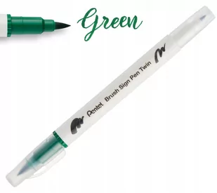 Pisak PENTEL Brush Sign Pen Twin SESW30 zielony - Kredki, ołówki, pastele i pisaki - miniaturka - grafika 1