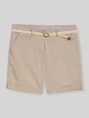 Spodenki damskie - Szorty bermudy o kroju regular fit z paskiem - miniaturka - grafika 1
