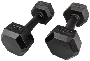 Hantle żeliwne Hex hexagonalne Kawmet 2x7,5kg - Hantle i ciężarki - miniaturka - grafika 1