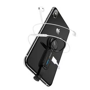 USAMS USAMS Adapter AU08 2w1 Lightning + ring holder Led czarny/black SJ355LN01 (US-SJ355) - Adaptery i przejściówki - miniaturka - grafika 1