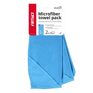 Ściereczka mikrofibra do mycia czyszczenia szyb okien luster 30x40 cm 2 sztuki amio-03732 - Akcesoria do mycia samochodu - miniaturka - grafika 1