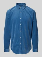 Koszule męskie - Koszula sztruksowa o kroju tailored fit z kołnierzykiem typu kent - miniaturka - grafika 1