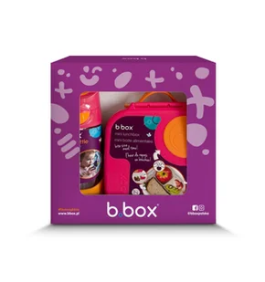 Zestaw Mini Lunchbox + Butelka tritanowa ze słomką 450 ml, Strawberry Shake, b.box - Zestawy naczyń dla dzieci - miniaturka - grafika 1