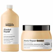 Zestawy kosmetyków damskich - Duży zestaw odbudowujący do włosów zniszczonych L'Oréal Absolut Repair Gold - miniaturka - grafika 1
