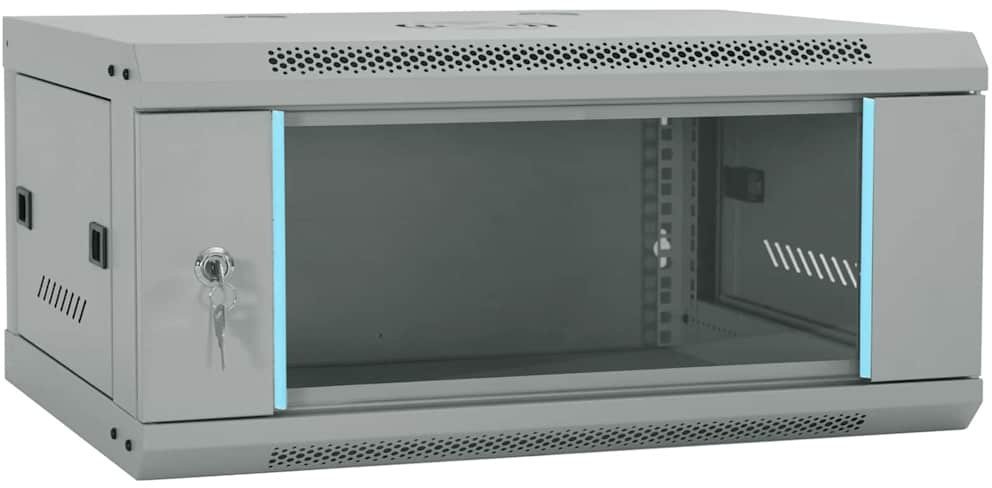 vidaXL Szafa sieciowa z przechowywaniem Szary 60 x 35 x 28 cm Stal