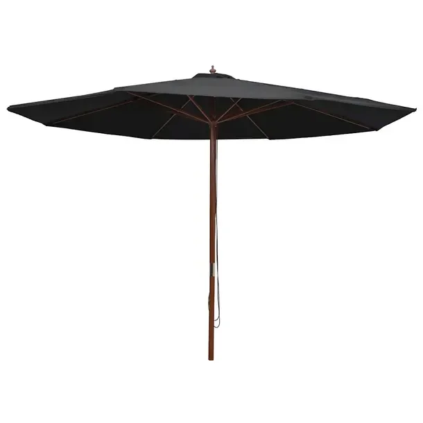 Parasol ogrodowy UV z poliestru, czarny, 350x240 cm, śr. słupka 48 mm