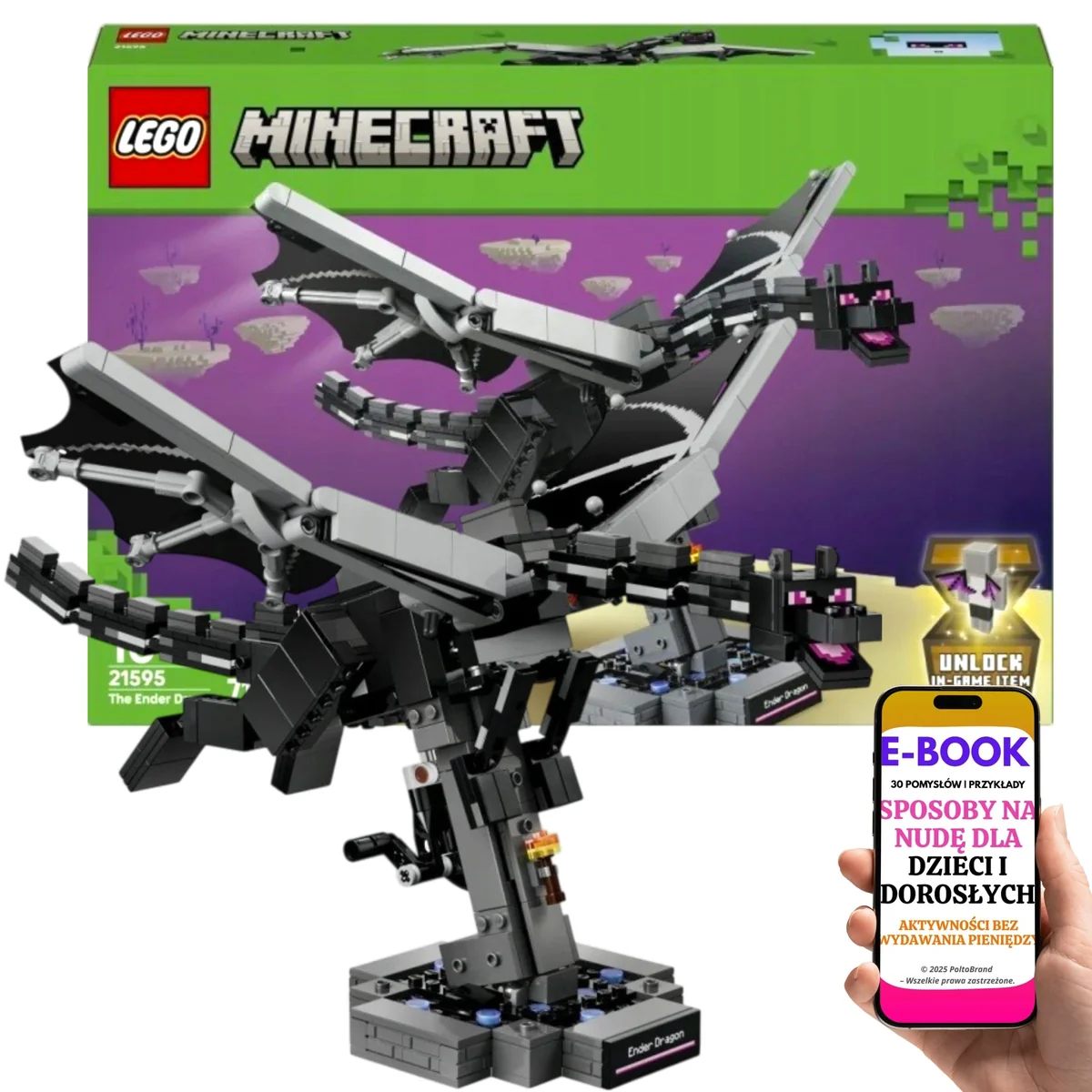 LEGO Minecraft Smok Kresu 21595 Klocki Dekoracja Prezent Dla Dziewczynki