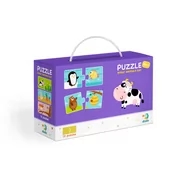 Puzzle - Dodo Puzzle Duo 12x2 zestaw 2 opakowań Co jedzą zwierzęta oraz Mamy i dzieci - miniaturka - grafika 1