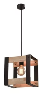 Candellux Lampa wisząca czarna metalowa + drewno 40W E27 Varna 31-78513 31-78513 - Lampy sufitowe - miniaturka - grafika 1