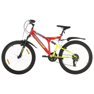 VidaXL Rower górski 26 cali Czerwono-żółty - Rowery - miniaturka - grafika 1