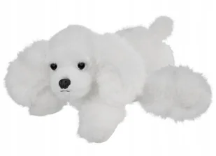 Maskotka Piesek Biały Leżący - 28cm - Maskotki i pluszaki - miniaturka - grafika 1