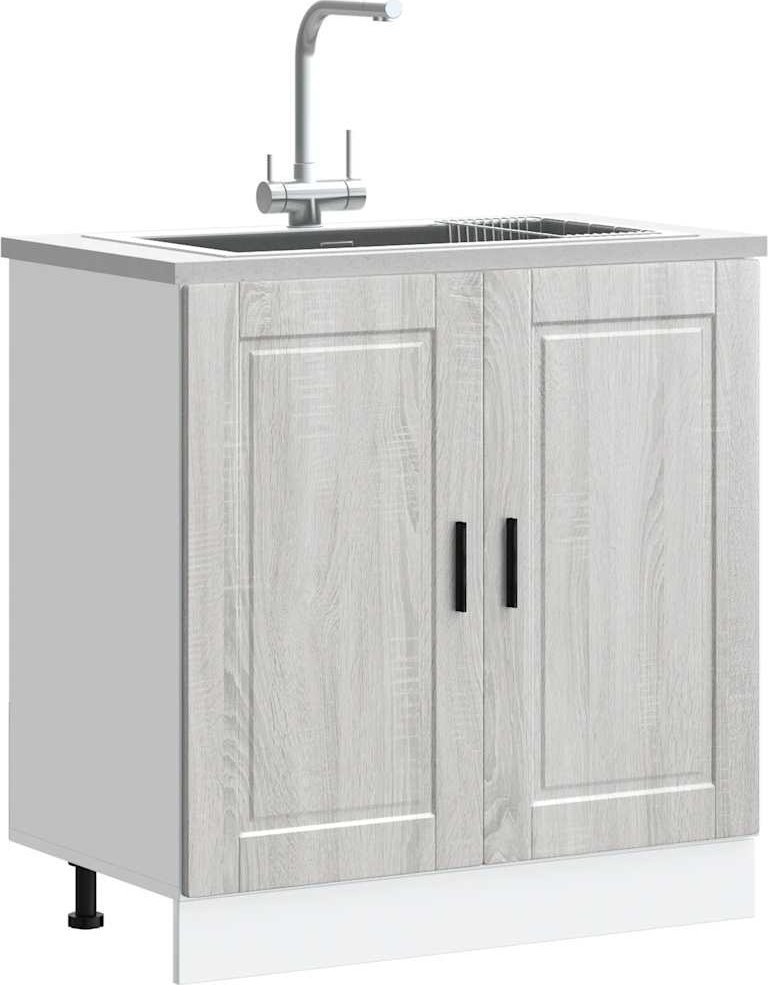 vidaXL vidaXL Szafka pod zlewozmywak, Porto, szary dąb sonoma, 80x46x81,5 cm