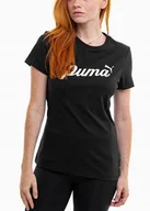 Bluzki damskie - PUMA koszulka damska t-shirt bluzka sportowa bawełniana ESS+Script roz. S - miniaturka - grafika 1
