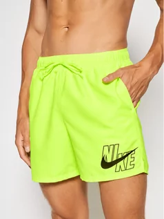 Kąpielówki męskie - Nike Szorty kąpielowe Logo Lap 5 NESSA566 Żółty Standard Fit - grafika 1